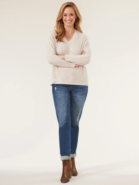 The Lousie Long Sleeve Waffle Knit Top