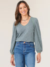 The Isabelle Textured Blouson Sleeve Top
