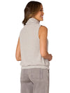 democracy clothing turtleneck ruched side sleeveless knit basic top heather grey