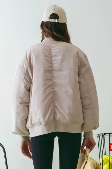 Ruched 2025 bomber jacket