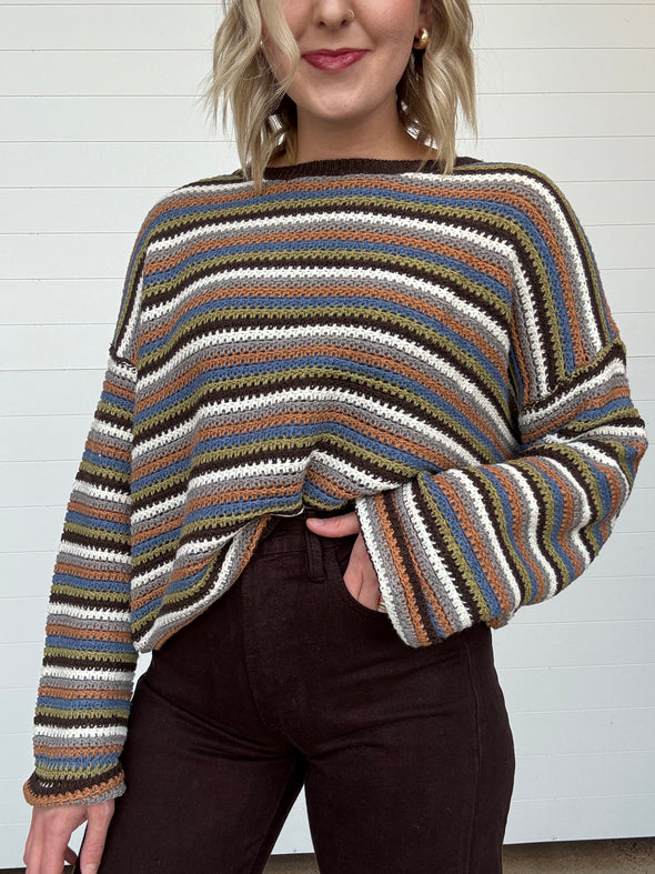 The Piper Crochet Striped Sweater