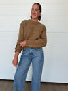 Z supply Romnie chunky sweater brown crewneck long sleeve 