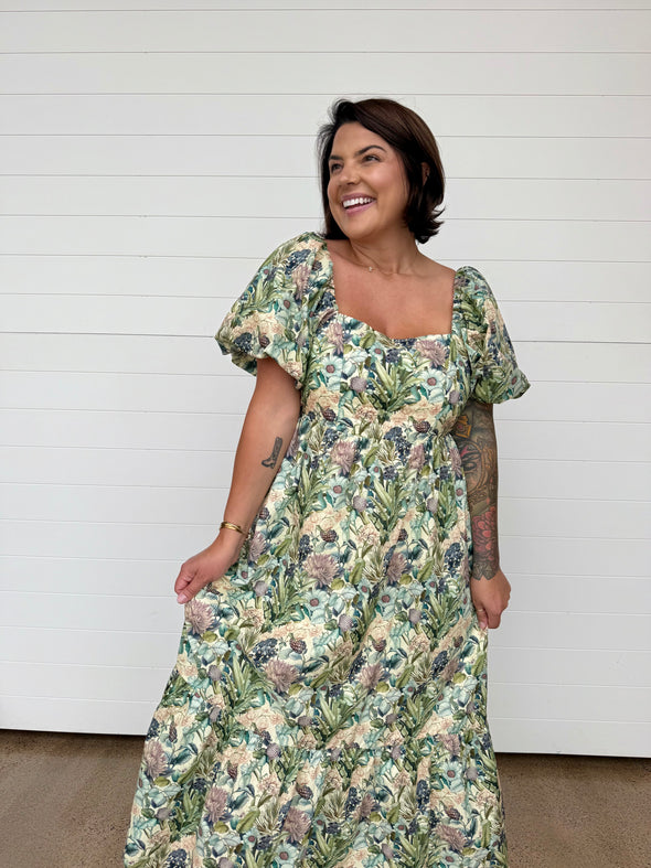 The Juliette Floral Print Bow Back Midi Dress