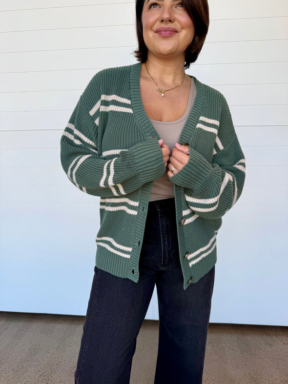 The Boyfriend Striped Cardigan