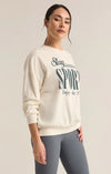 z supply sporty sunday sweatshirt sea salt crewneck relaxed fit long sleeve sporty graphic sweatshirt