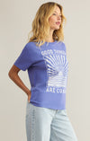 GT251477S z supply graphics good things boyfriend tee crewneck short sleeve vintage wash relaxed fit cotton jersey sky blue