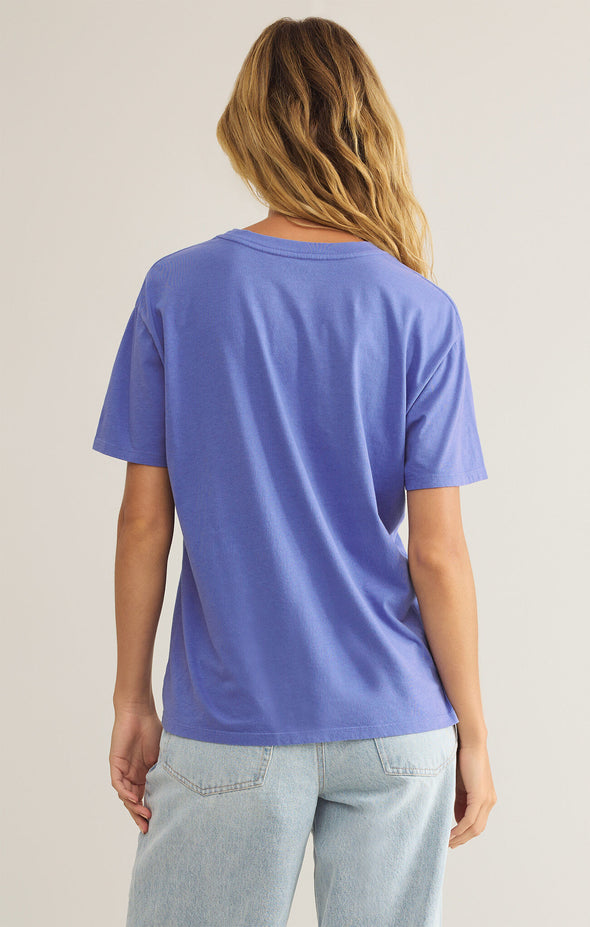 GT251477S z supply graphics good things boyfriend tee crewneck short sleeve vintage wash relaxed fit cotton jersey sky blue