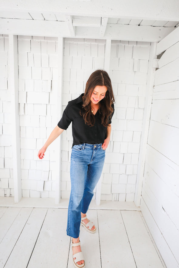 The Josephine Short Sleeve Button Down Top