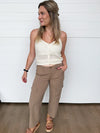 The Jordyn High Rise Cargo Crop Straight Pants