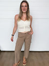 The Jordyn High Rise Cargo Crop Straight Pants