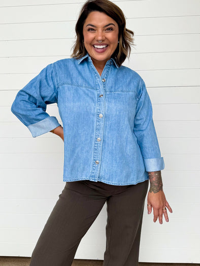 The Selene Relaxed Fit Denim Barn Jacket