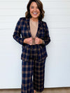 The Mabel Pull On Cropped Wide Leg Plaid Pants