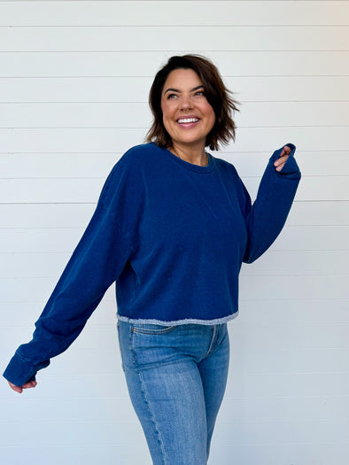 The Circuit Knit Denim Sweatshirt