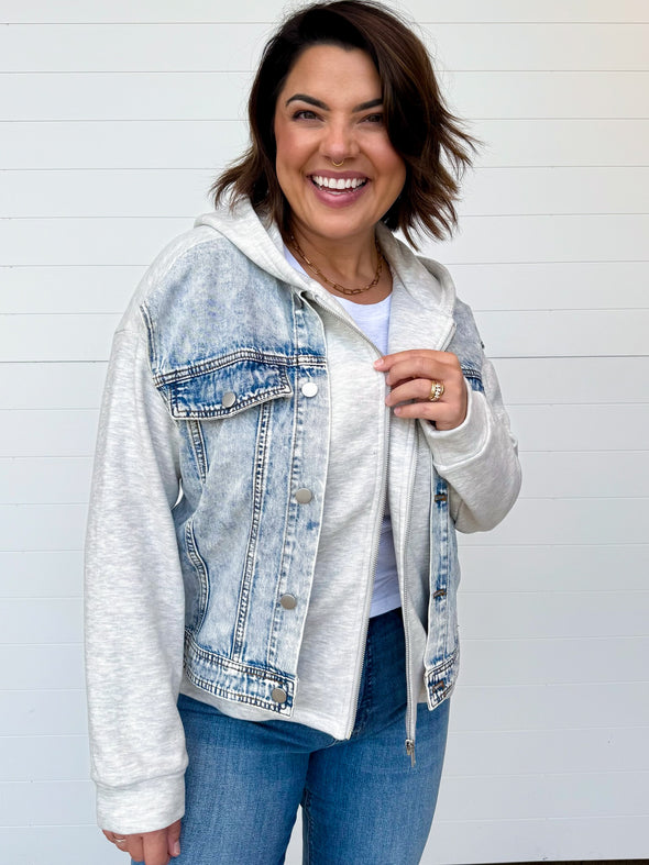 The Jackie Denim + Hoodies Twofer Jacket
