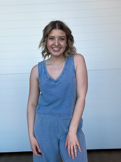 The Sloane V-Neck Denim Tank