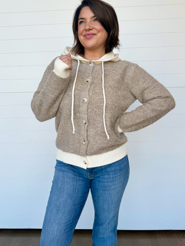 The Emilie Button Down Hooded Sweater