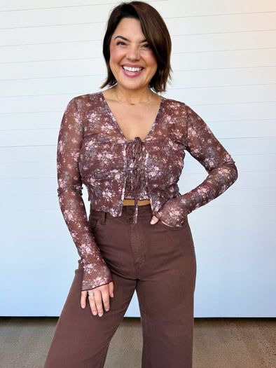 The Brooke Floral Mesh Top
