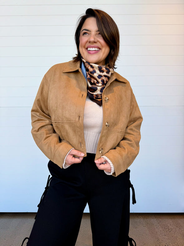 The Leah Leopard Print Bandana Scarf