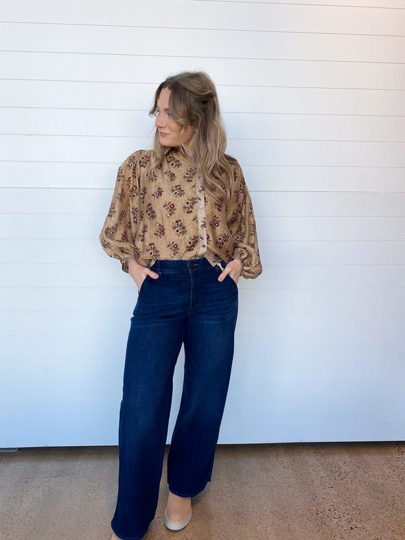 The Ariel AbSolution Skyrise Tulip Hem Wide Leg Jeans