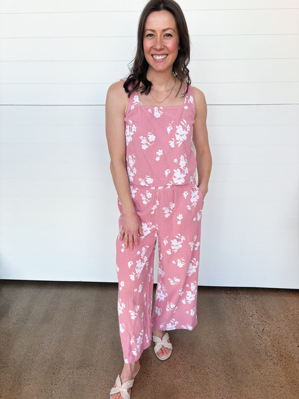 The Rachel Floral Print Tank + Pants Set