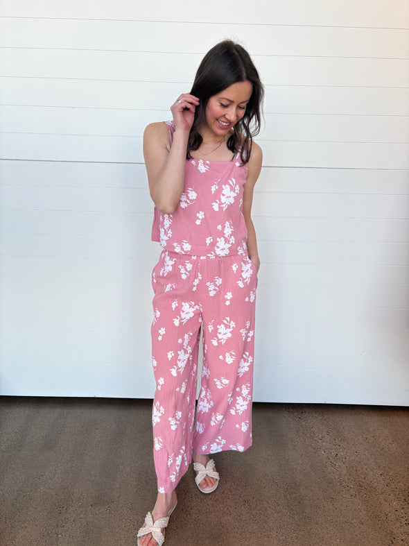 The Rachel Floral Print Tank + Pants Set