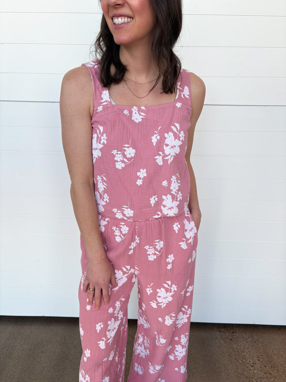 The Rachel Floral Print Tank + Pants Set
