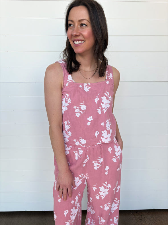 The Rachel Floral Print Tank + Pants Set