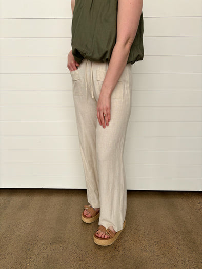 The Elodie Drawstring Waist Straight Leg Pants