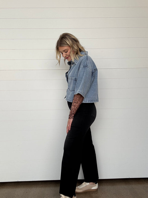 The Meg High Rise FabAb Wide Leg Jeans - Experiences Wash