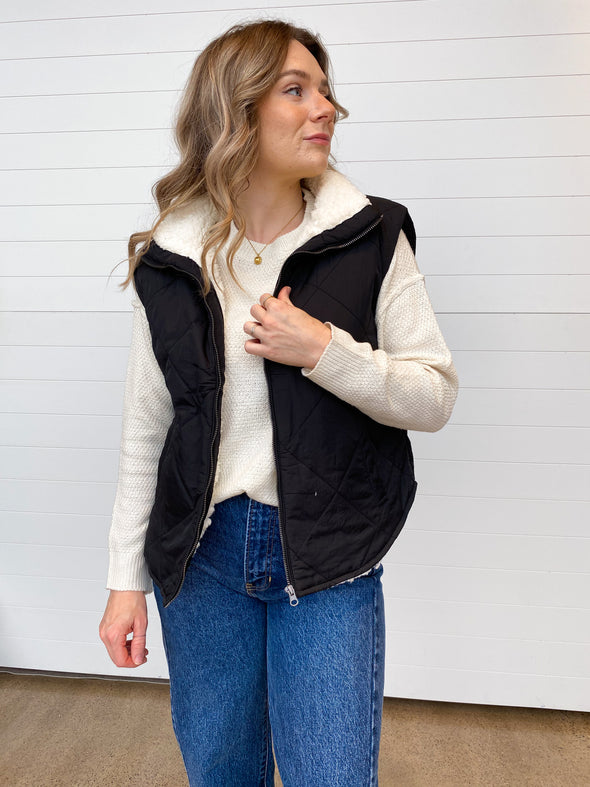 The Elliot Quilted Fleece Lined Puffer Vest