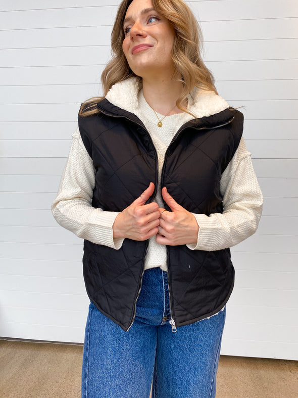 The Elliot Quilted Fleece Lined Puffer Vest