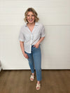 The Addy Short Sleeve Striped Button Up