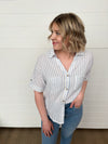 The Addy Short Sleeve Striped Button Up