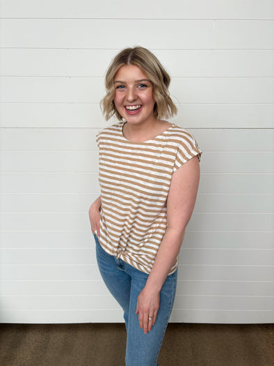 The Melody Twist Front Stripe Tee