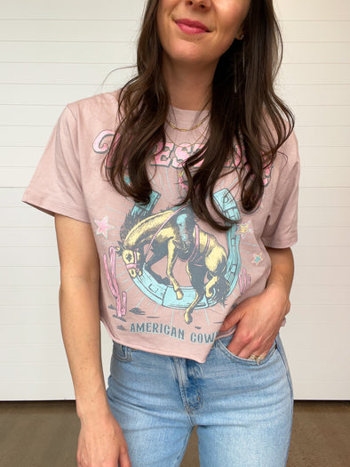 The Western Cowboy Cropped Graphic Tee