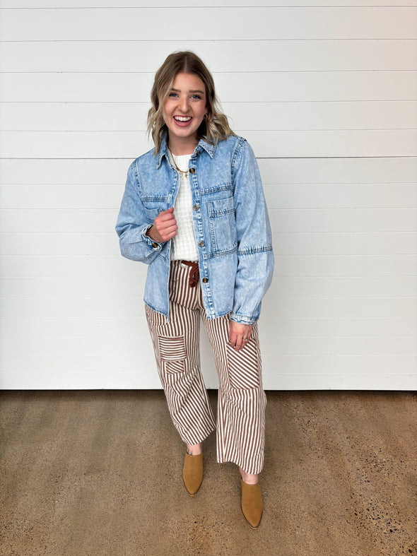 The Vera Balloon Sleeve Denim Jacket