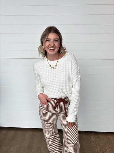 The Baylor Waffle Knit Sweater