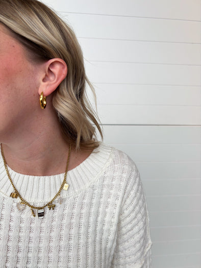 The Darcy 18K Gold Non-Tarnish Oval Hoop Earring