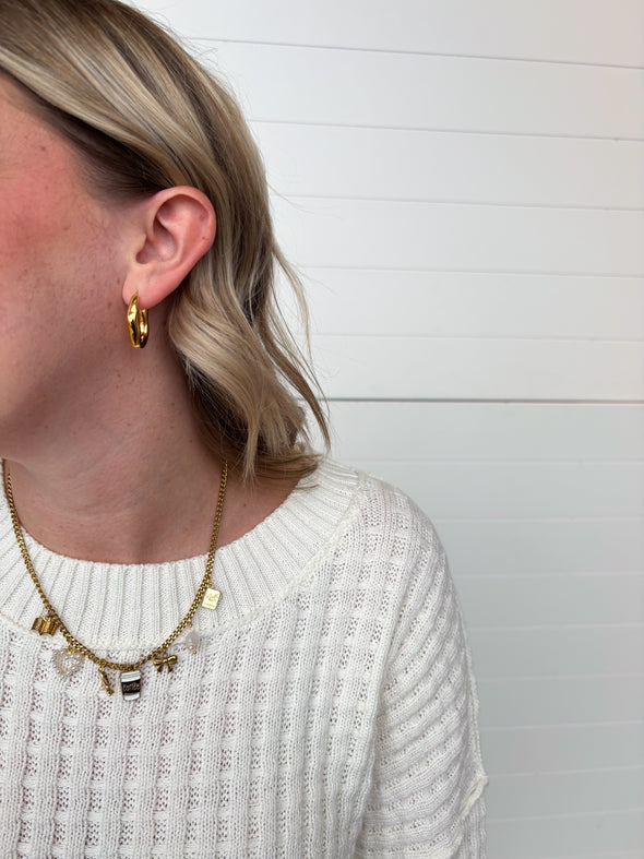 The Darcy 18K Gold Non-Tarnish Oval Hoop Earring