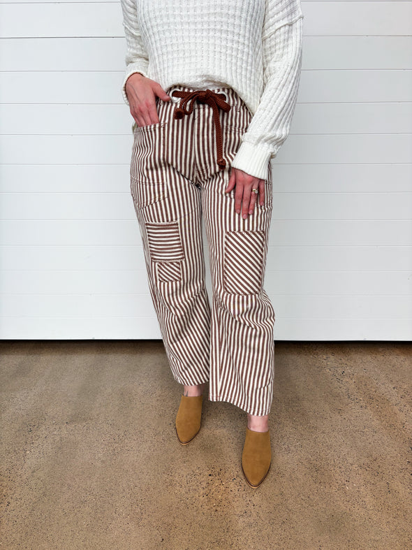 The Giana Striped Relaxed Fit Drawstring Pants