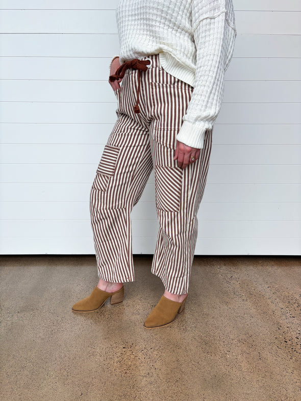 The Giana Striped Relaxed Fit Drawstring Pants