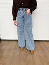 The Maven Drawstring Waist Wide Leg Utility Jeans