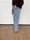 The Maven Drawstring Waist Wide Leg Utility Jeans