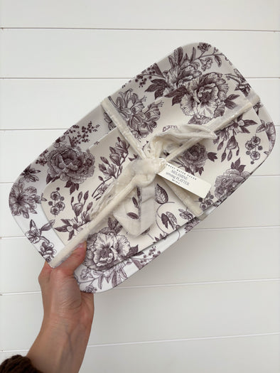 The Harriet Delft Floral Melamine Tray Set