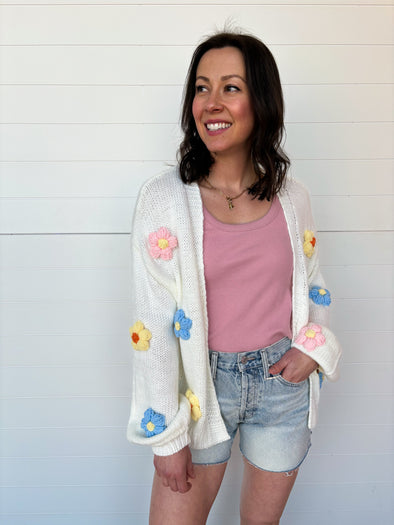 The Willa Crochet Flower Cardigan