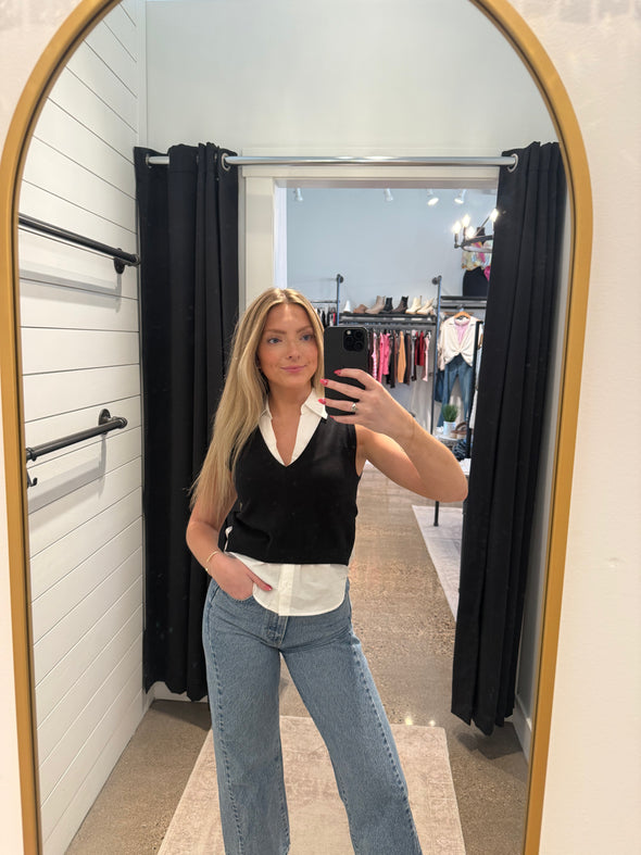 The Annabell Layered Look Sleeveless Sweater Top