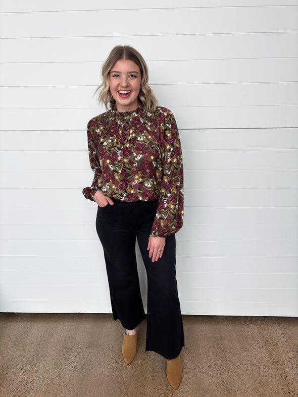The Natalia Floral Balloon Sleeve Blouse