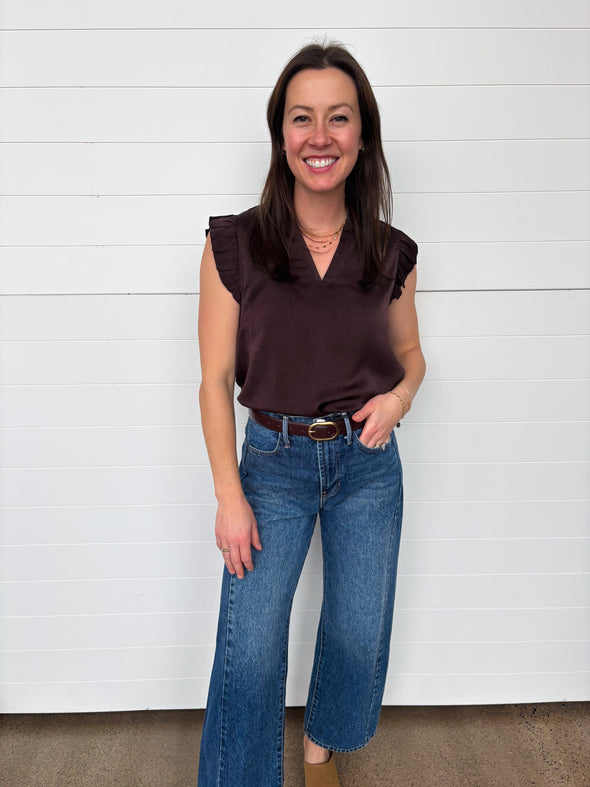 The Imogen Satin Ruffle Blouse