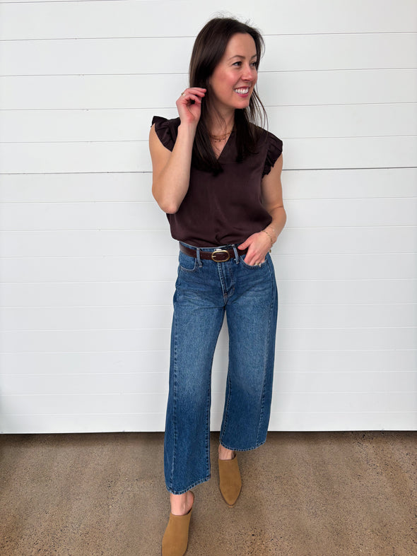 The Imogen Satin Ruffle Blouse