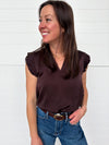The Imogen Satin Ruffle Blouse